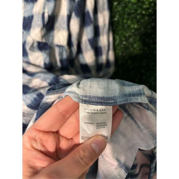 Sachin & Babi Kyle Check-Print Cutout Dress - Size Small Boho Girly - Picture 6 of 6